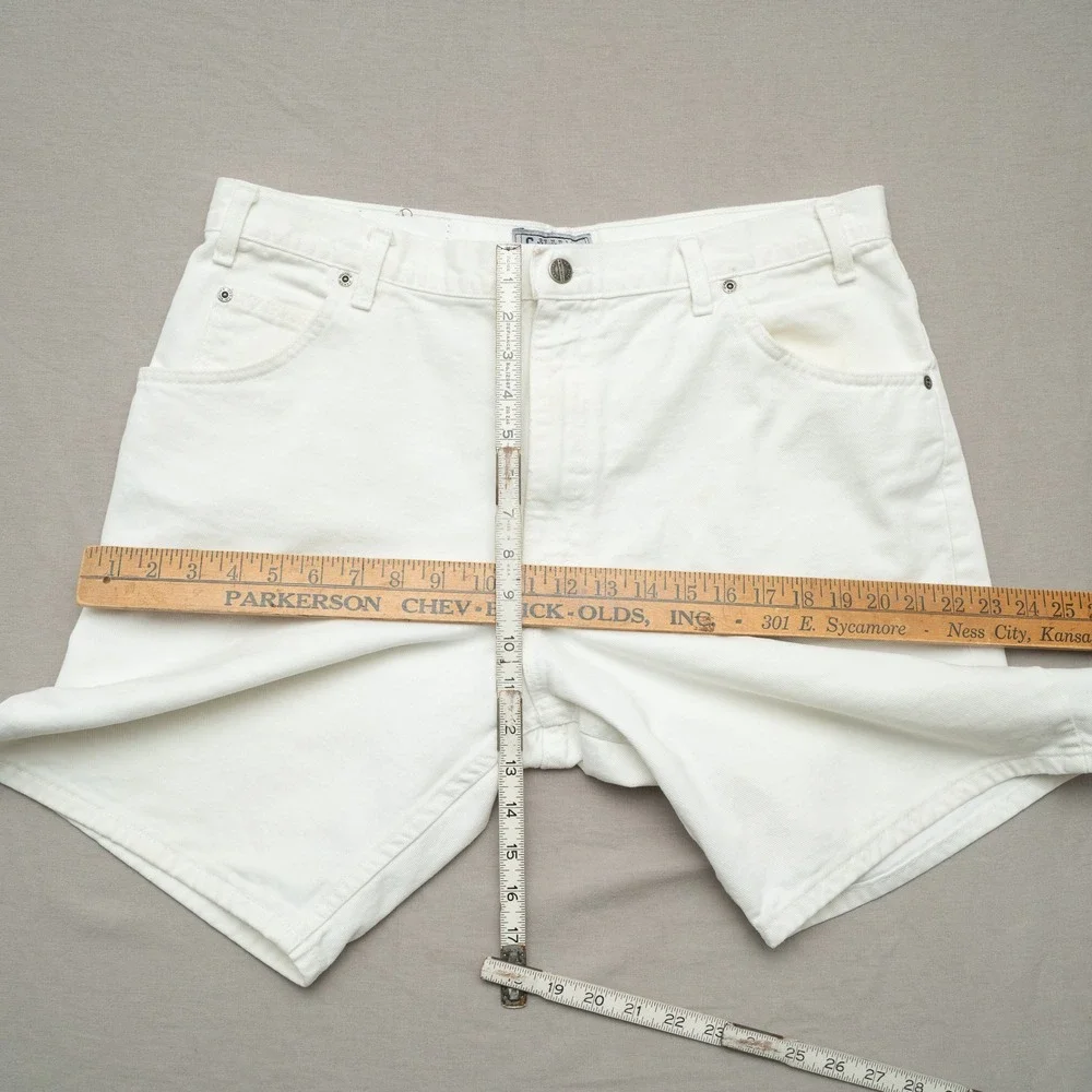 Vintage 80s 90s Baggy Genuine Sonoma Jean Co Women's Shorts White Denim 36x9